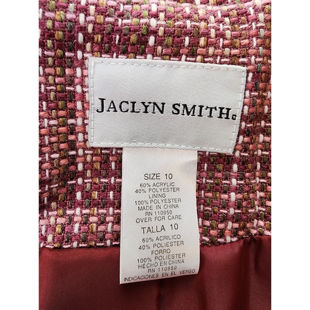 Jaclyn Smith Pink Tweed Blazer Office Preppy Jacket Elle Woods Professional 10 - Picture 4 of 8